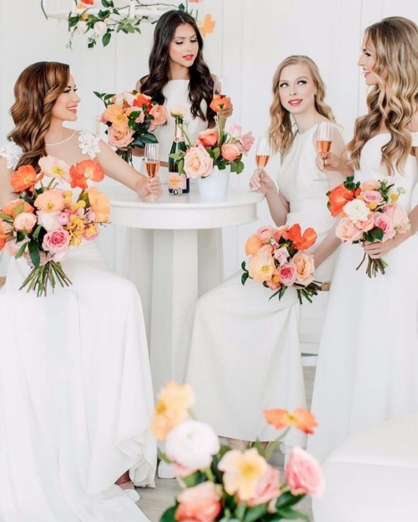 White Bridesmaid dresses